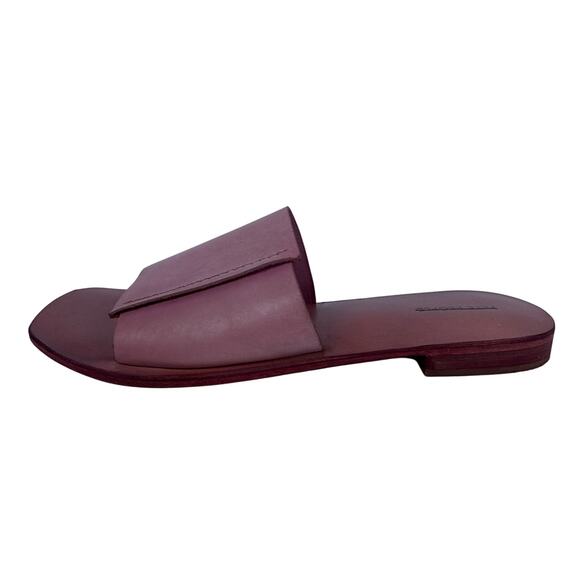 Free People Verona Slide Sandal Square Toe Leather Minimalist Watermelon Sz 39.5 - Picture 6 of 11